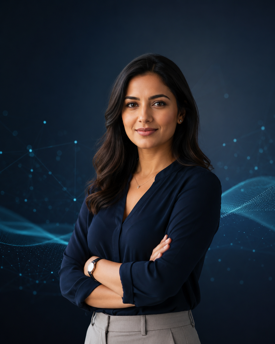 Founder-led advisory conversation in a modern office